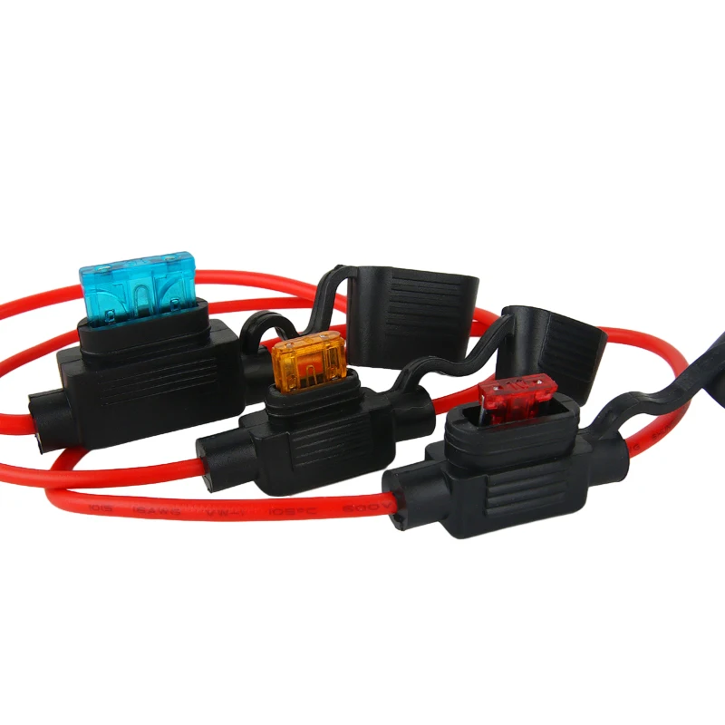Porte-fusible automatique étanche, fusible à lame de voiture, pipeline, mini, petit, moyen, 32V, 3A, 5A, 7,5 A, 10A, 15A, 20A, 25A, 30A, 35A, 40A, 18 AWG, 1614 AWG, 12 AWG, 10AWG