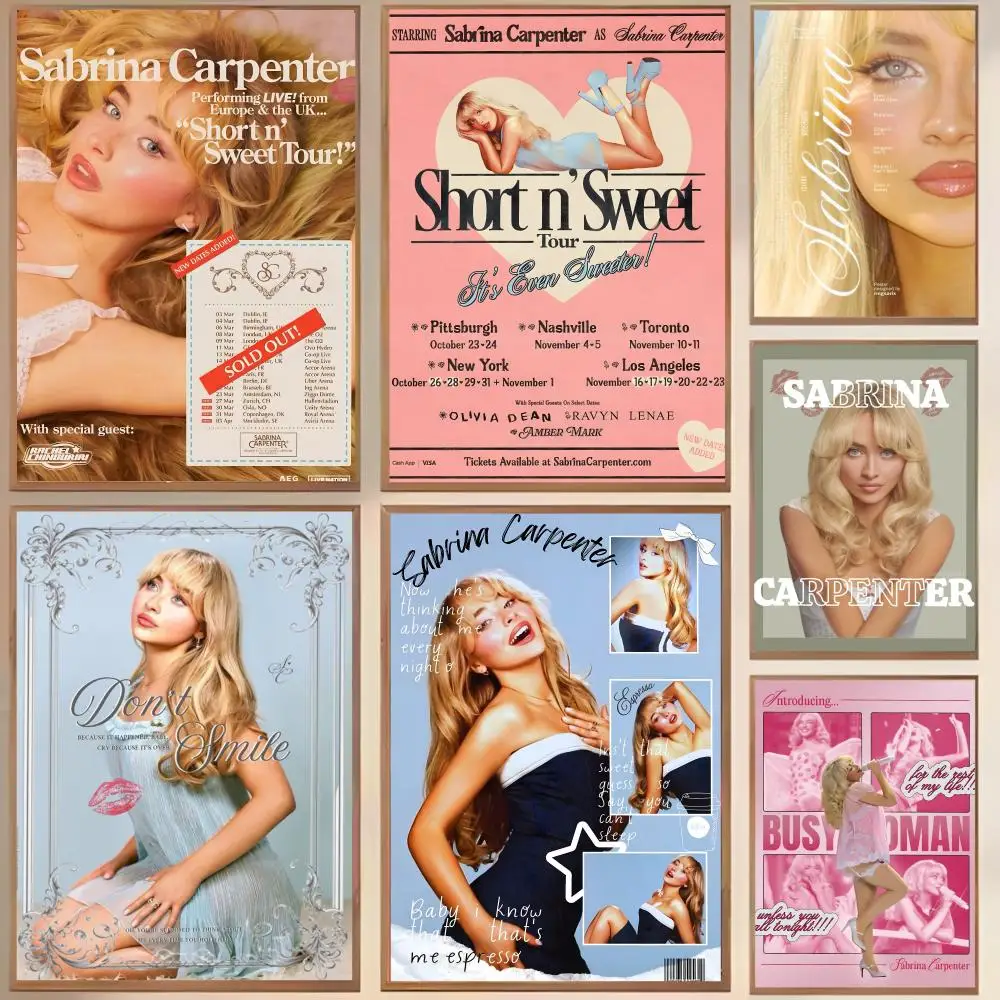Affiche de Portrait de charpentier de chanteur Sabrina, autocollant d