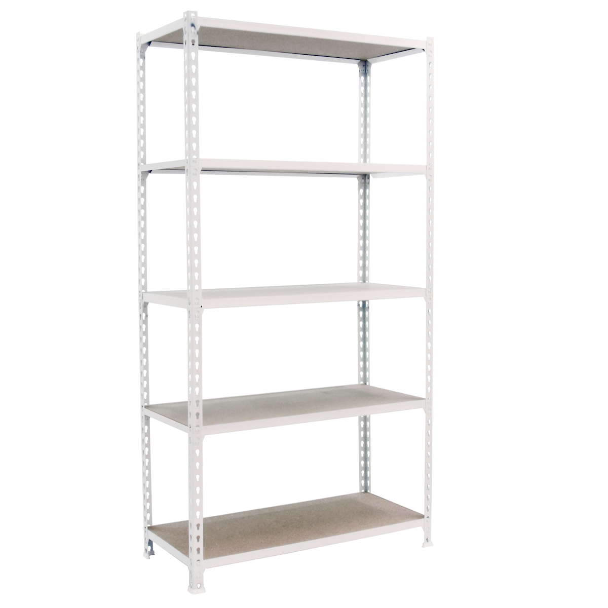 SimonRack Schwerlastregal 2000x1100x300 mm, 5 Ebenen, Holzböden, 200 kg Tragkraft pro Ebene, Weiss - Maderclick Image