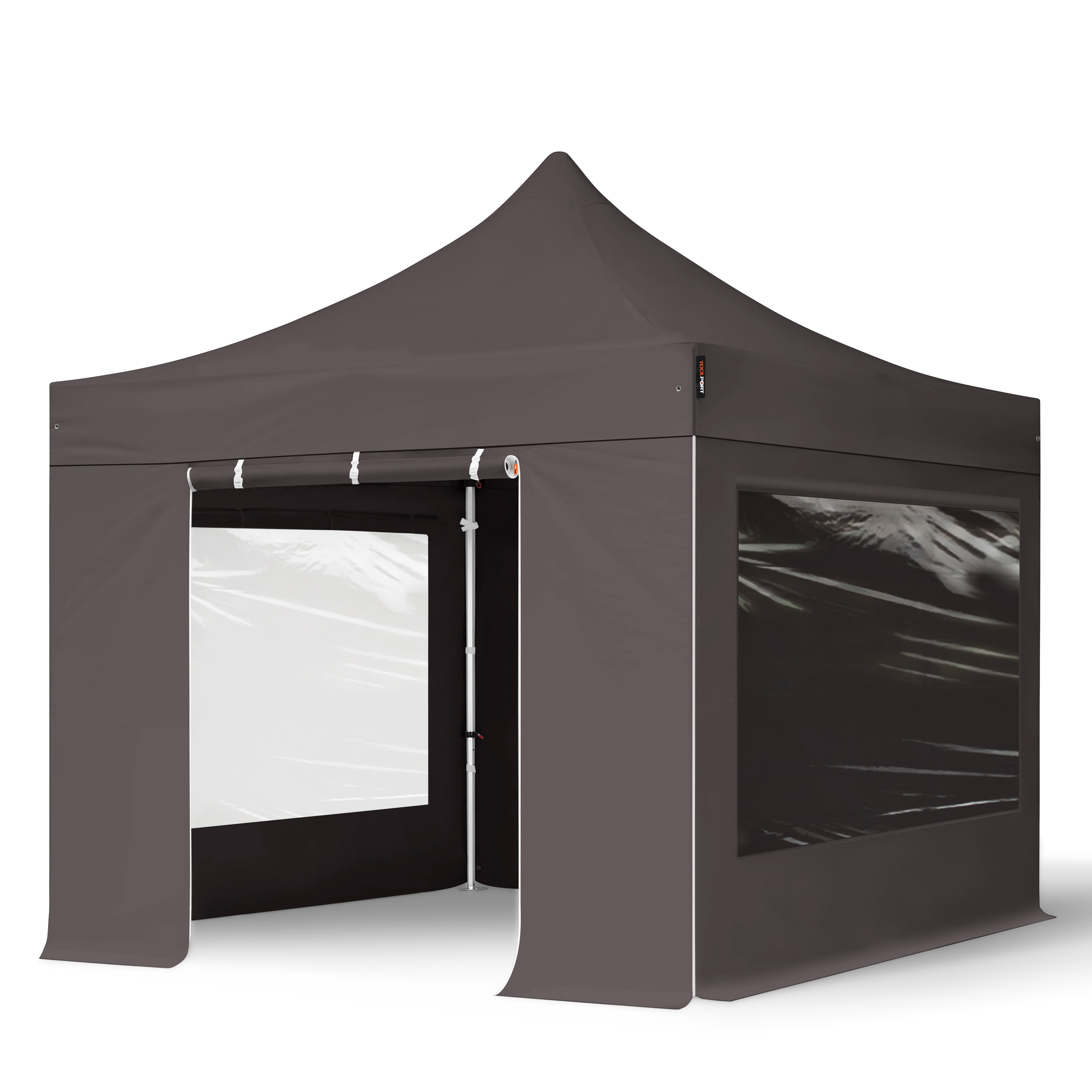 3x3m Aluminium Faltpavillon, inkl. 4 Seitenteile, dunkelgrau - (600150) Image