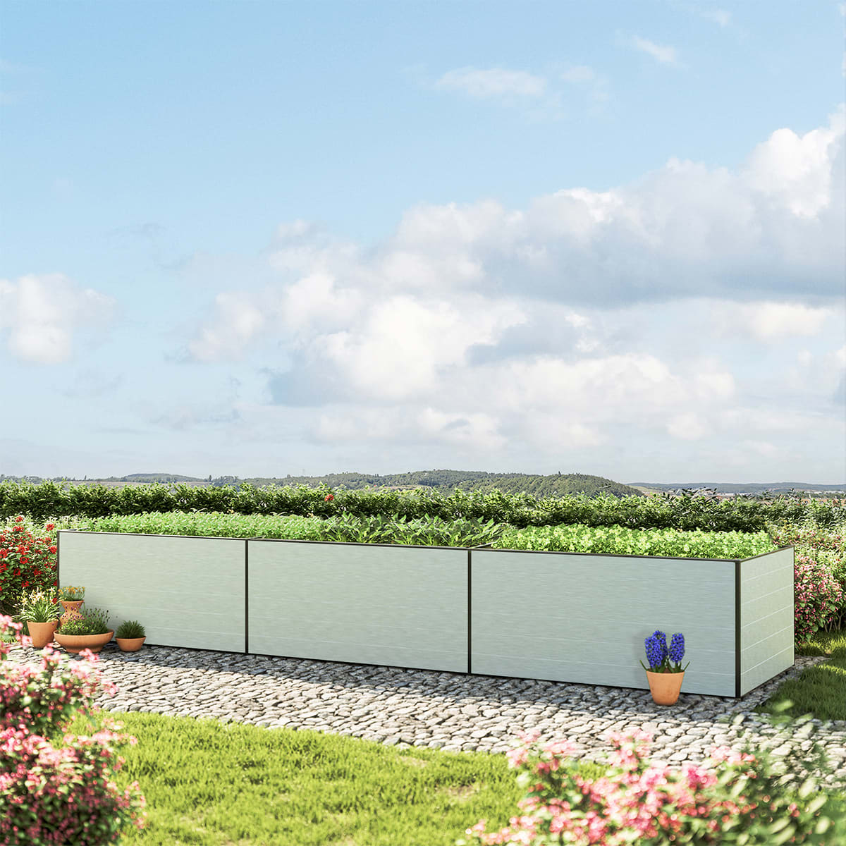 490 x 77 x 77 cm Hochbeet, Aluminium eloxiert - (GFPV00435) Image