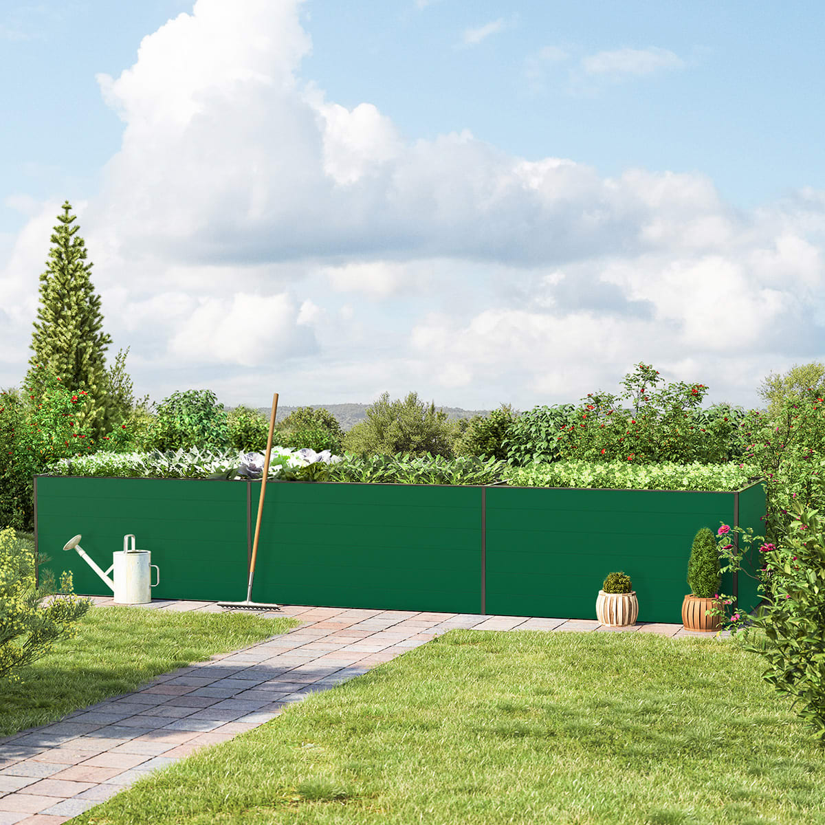444 x 77 x 77 cm Hochbeet, Grün - (GFPV00420) Image