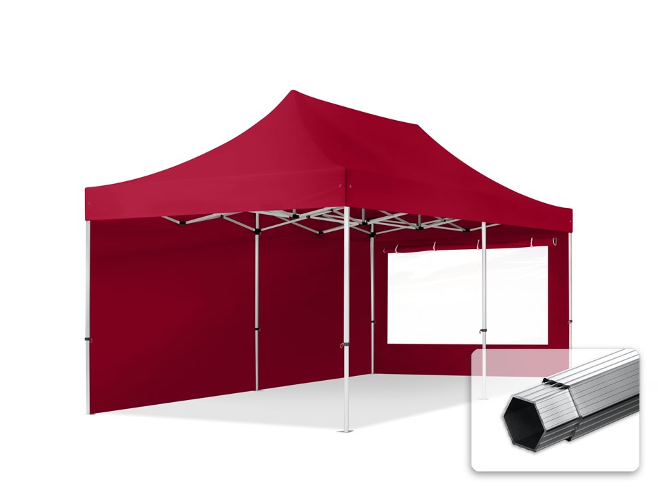 3x6m Aluminium Faltpavillon, inkl. 2 Seitenteile, rot - (600235) Image