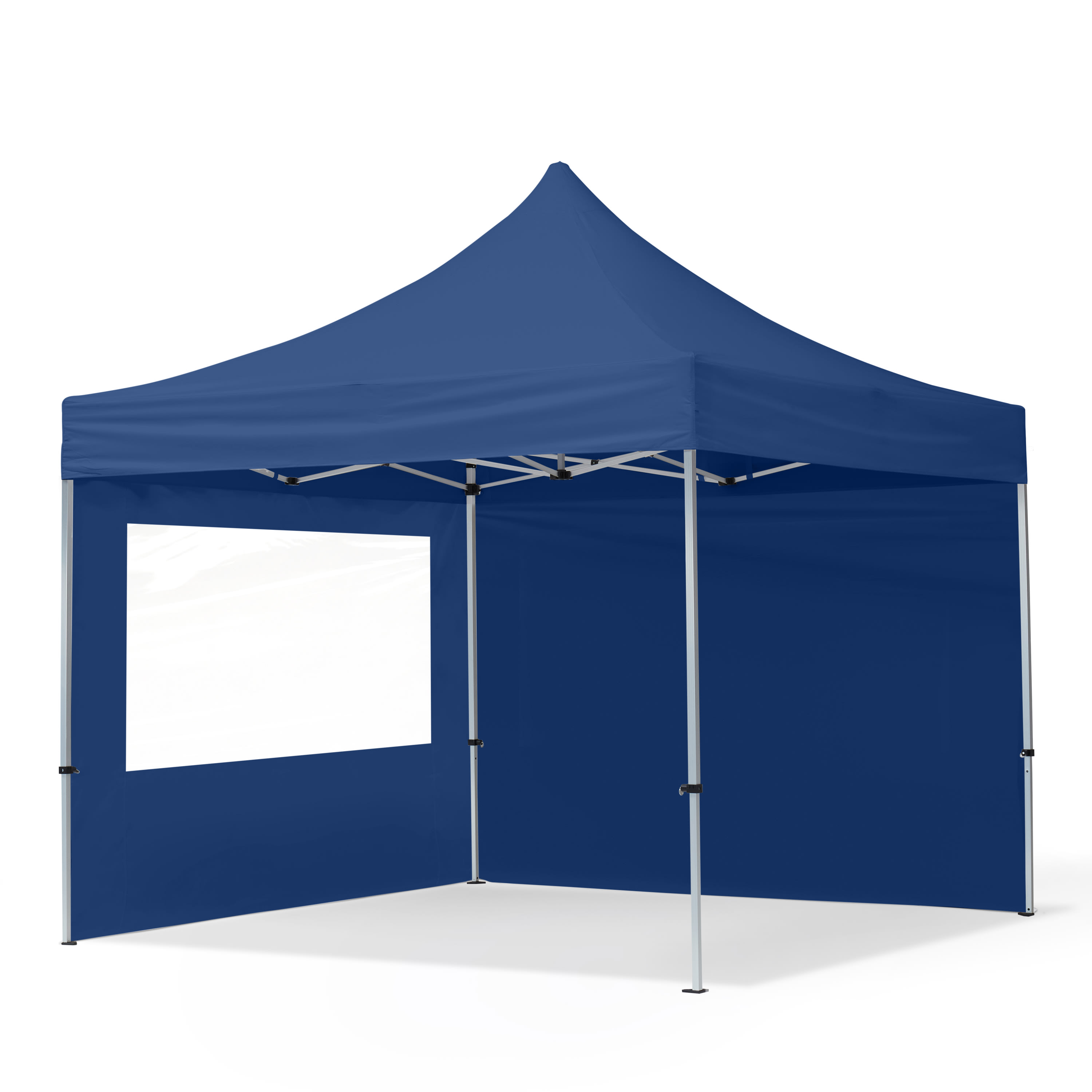 3x3m Aluminium Faltpavillon, inkl. 2 Seitenteile, dunkelblau - (59000)