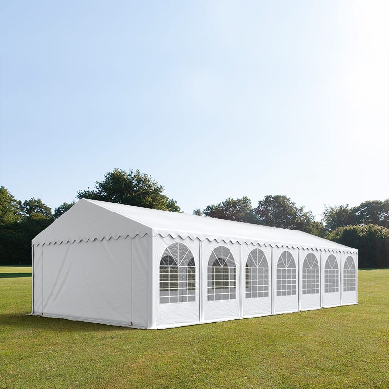 6x14m Partyzelt, PVC-Plane, weiß, mit Bodenrahmen - (7684BL) Image
