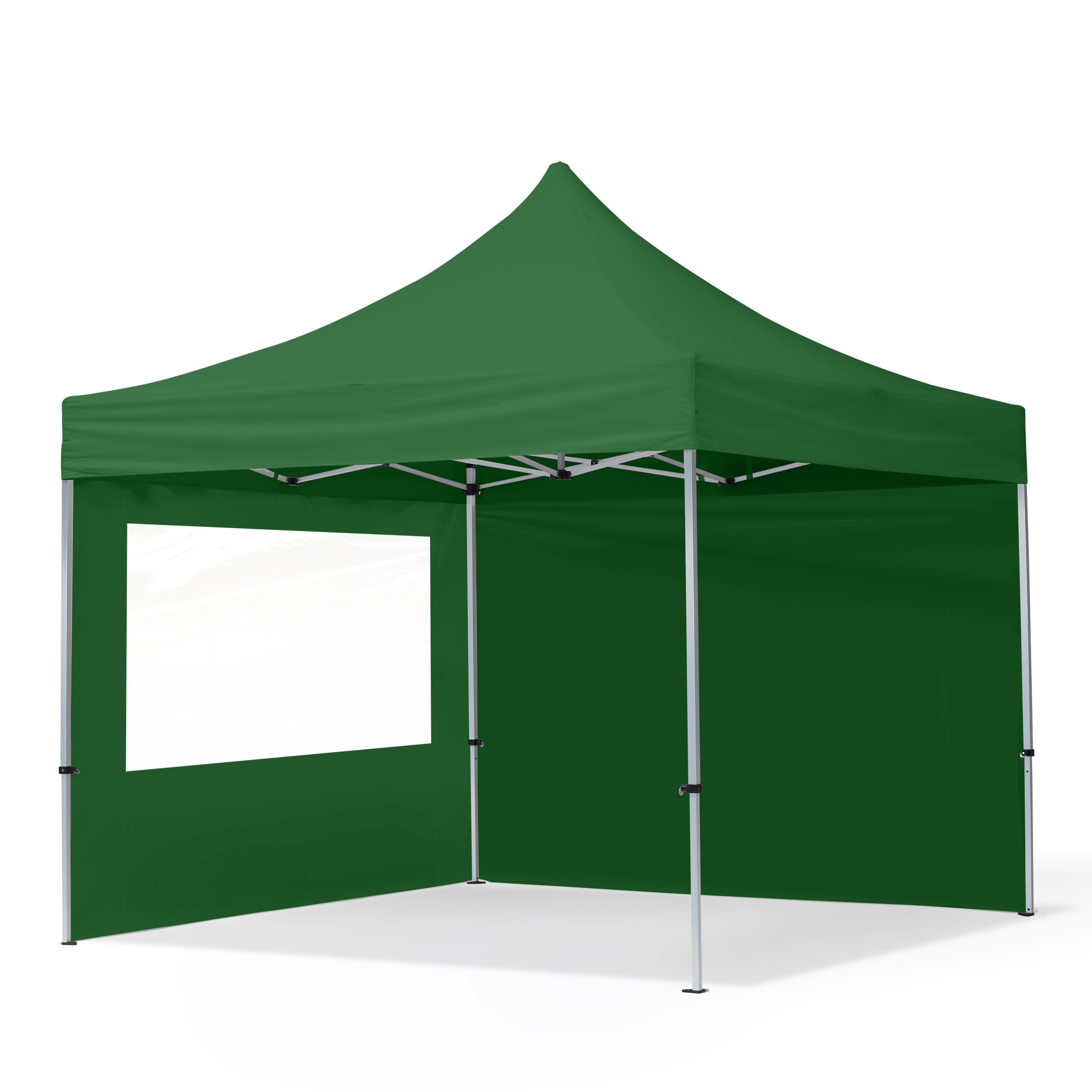 3x3m Aluminium Faltpavillon, inkl. 2 Seitenteile, dunkelgrün - (59007)
