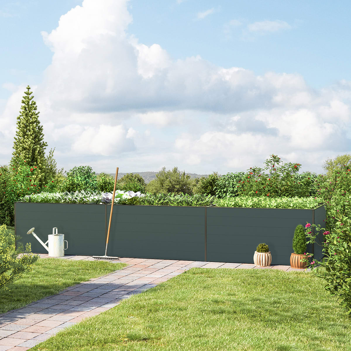 444 x 150 x 77 cm Hochbeet, Anthrazit - (GFPV00429) Image