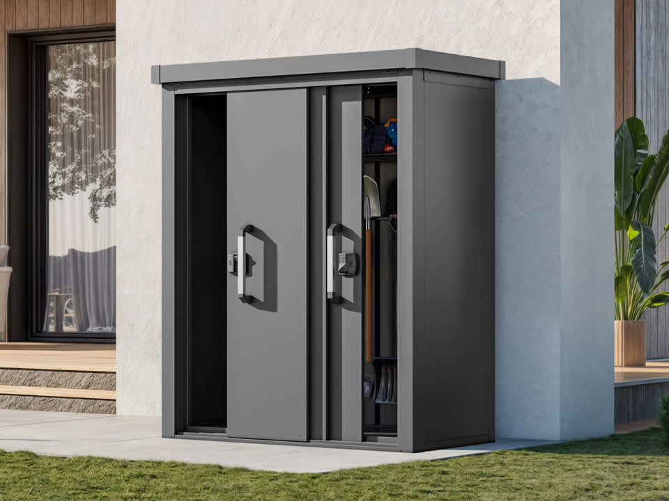 150 x 78 cm Gartenschrank L, anthrazit - (GFPV00924)