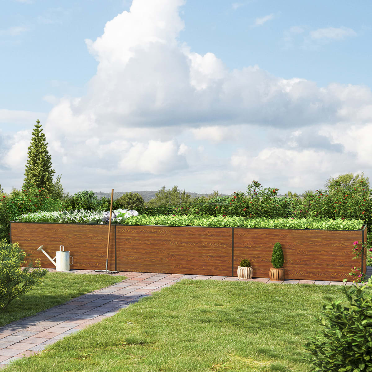 579 x 150 x 77 cm Hochbeet, Holzoptik - (GFPV00478) Image