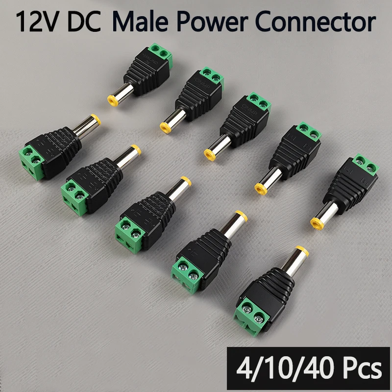 4/10/40Pcs 12V DC Power Stecker Stecker Schraube Befestigungs Typ Benötigen nicht Schweißen DC Stecker Adapter für LED Streifen SMD Draht Terminal Image