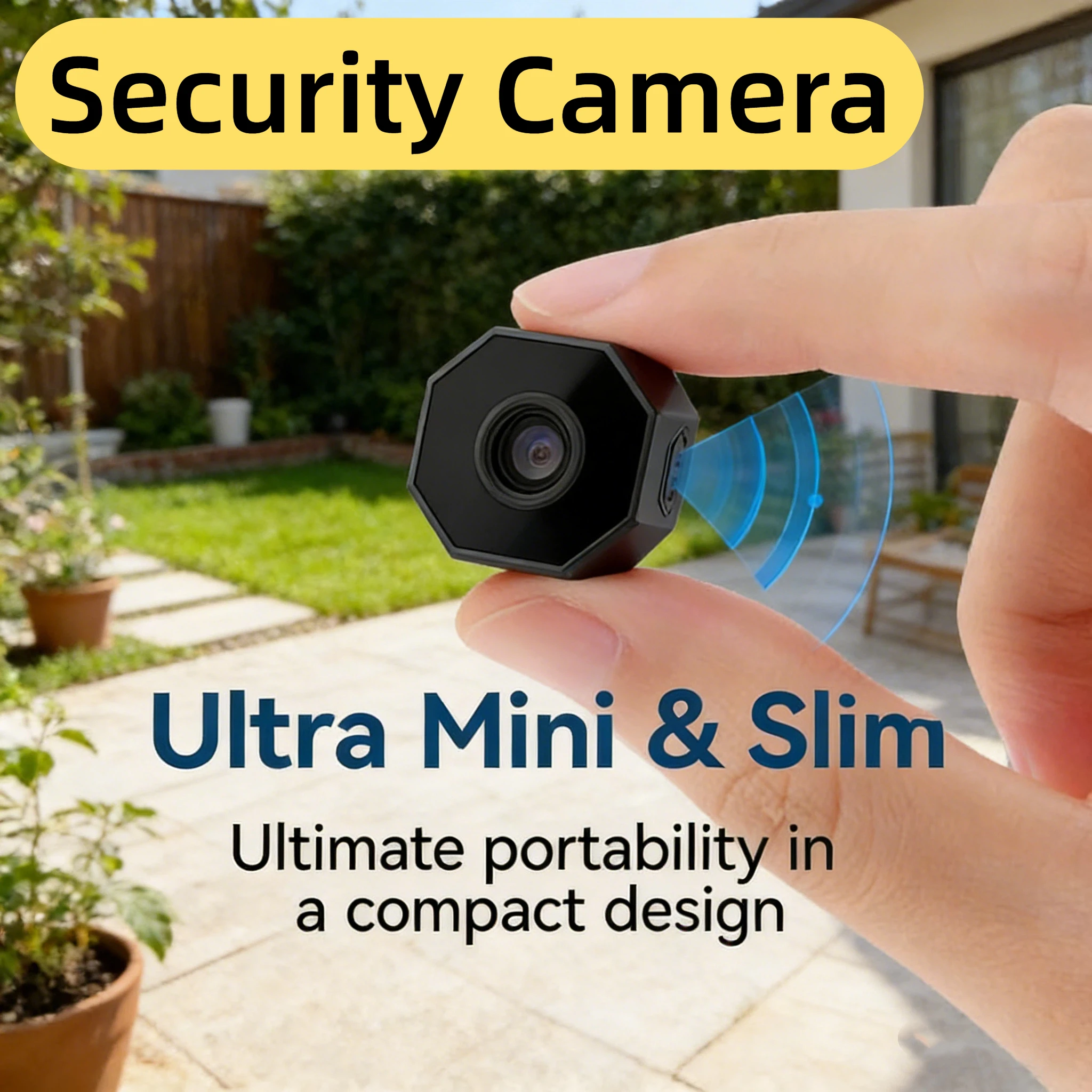 4K HD WLAN Mini-Kamera, Kompakte Drahtlose Intelligente Sicherheitsüberwachung mit Nachtsicht und Fernbedienung, Heimschutz-Camcorder NEU Image