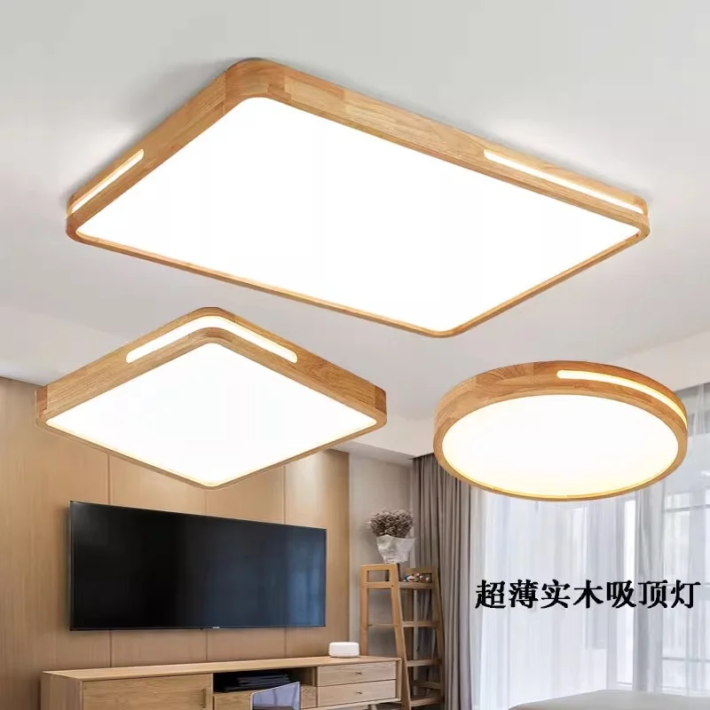 Nordic Einfache runde Holz Decken Lampe Moderne Walnuss holz Gang licht Kreisförmige LED Lampe Ultra Dünne Studie Schlafzimmer badezimmer Lampe