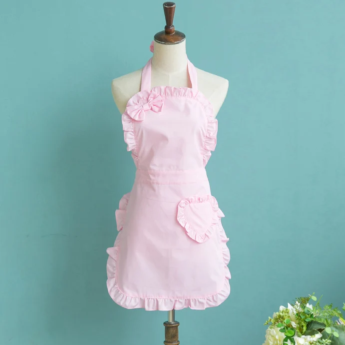 Tablier de cuisine femme imperméable coton rose tabliers pour vendeurs serveurs cuisine roman accessoires de cuisine