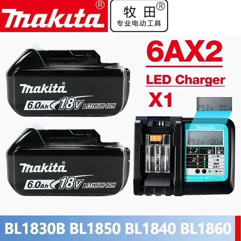 100 % echte Makita 6000 mAh/5000 mAh Makita 18 V Akku BL1830B BL1850B BL1850 BL1840 BL1860 BL1815 Ersatz-Lithium-Akku Image