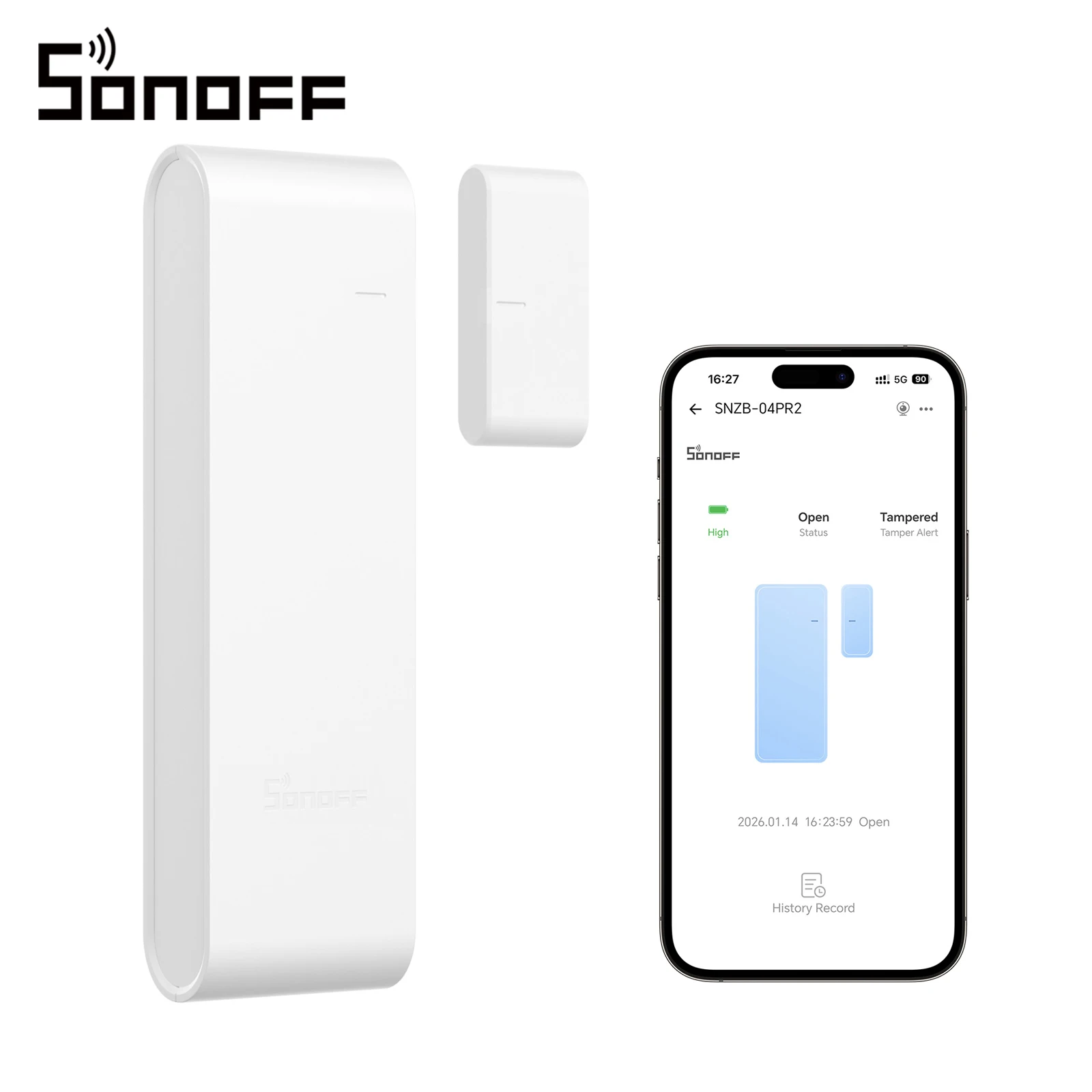SONOFF SNZB-04PR2 Zigbee Tür- und Fenstersensor Gen2 mit Sabotagealarm Einbruchschutz Matter kompatibel über Bridge Apple Home