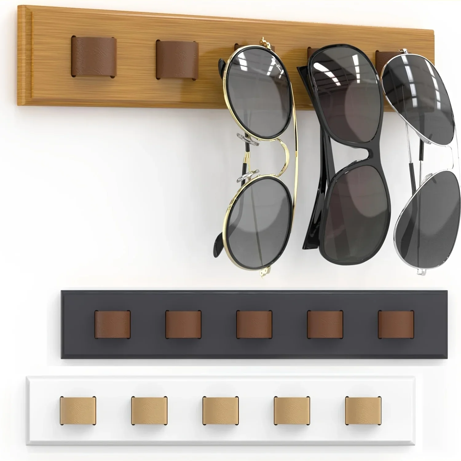 1pc Holz Brillen Lagerung Rack Wand Montiert Brillen Rack Haushalt Sonnenbrille Sonnenbrille Lagerung Rack Gläser Display