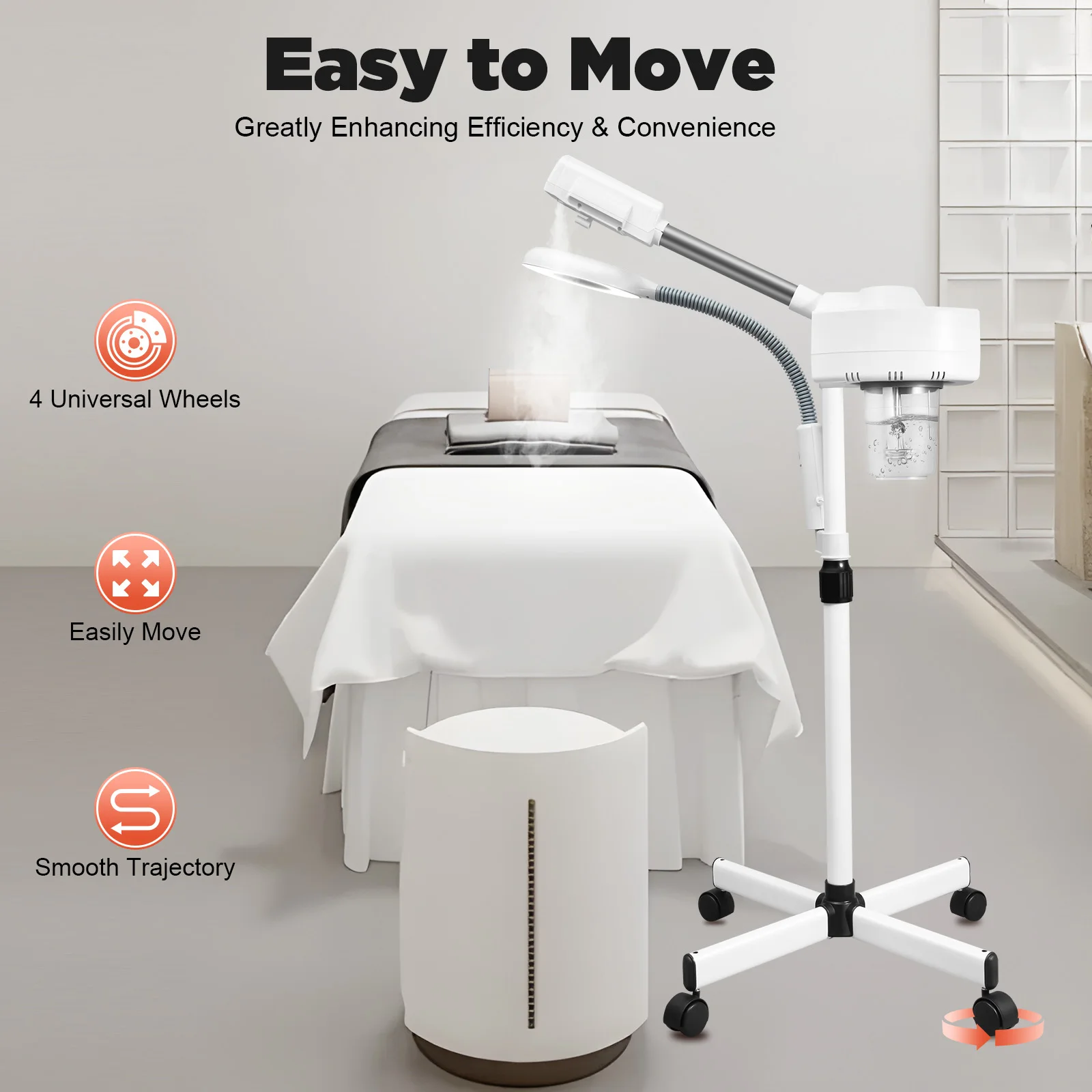 Professioneller 2-in-1-Gesichtsdampfer, Face Deep Clean Ozone Face Face Steamer, 2-in-1-Gesichtsmaschine mit 5-facher Vergrößerung