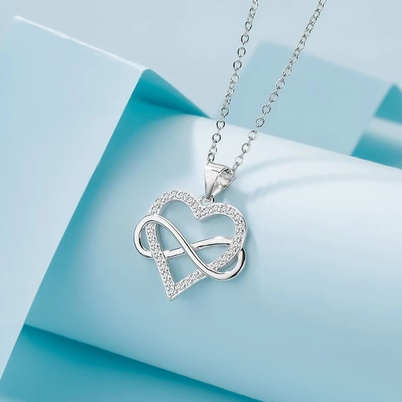 925 Sterling Silber Zirkon Mode Koreanische Damen Elegante Runde Anhänger-Halskette Geburtstags-Schmuck Sterling Silber