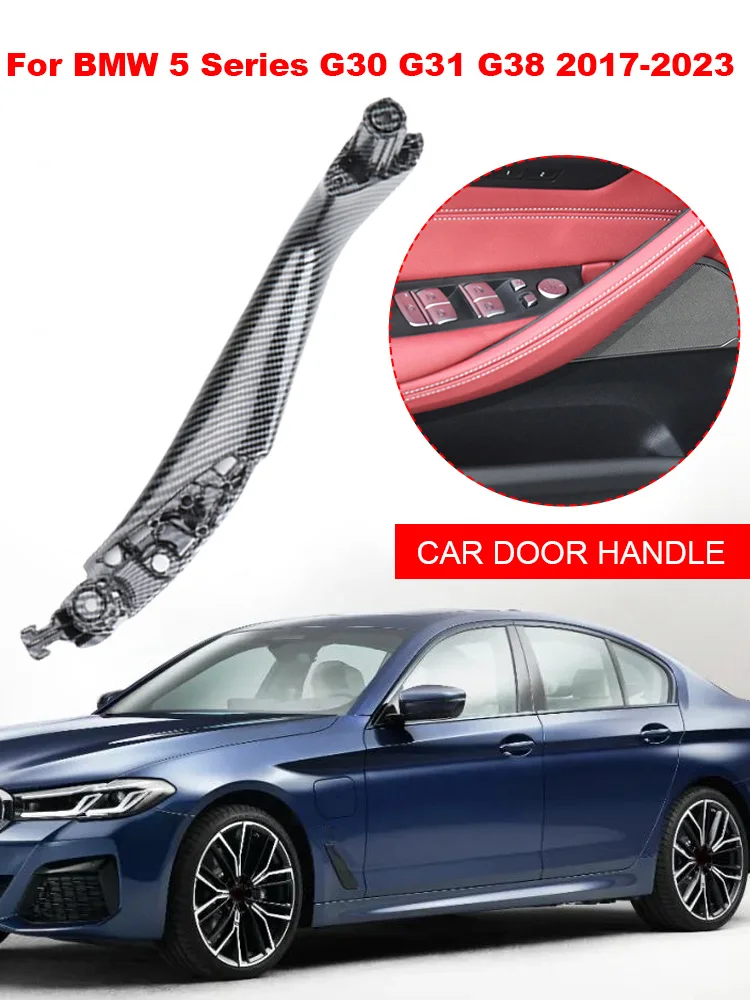 Auto-Türgriff Innenverkleidung aus Kohlefaser, Auto-Innentürgriff für BMW 5er Serie G30 G31 G38 2017-2023 Image