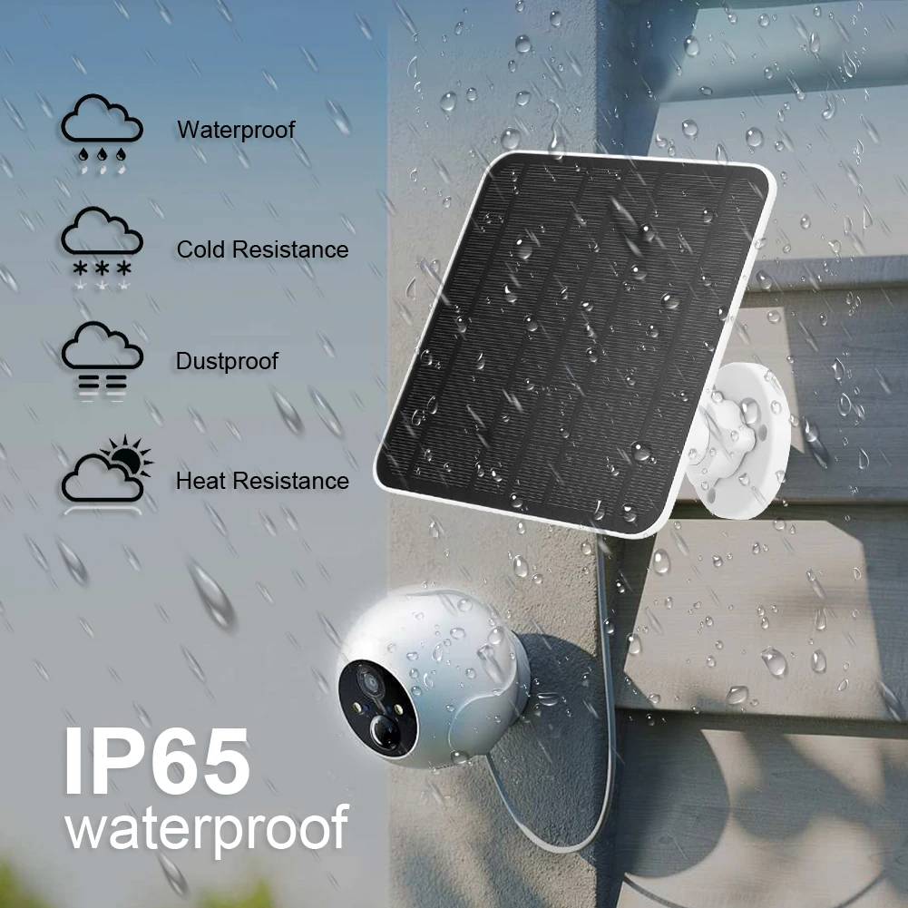5V 6W Solarpanel IP65 Wasserdicht 360° ° Verstellbare Halterung, 9,2 Fuß langes Ladekabel für Überwachungskameras für Eufycam 3/3C/2/2C/2 Pro Image
