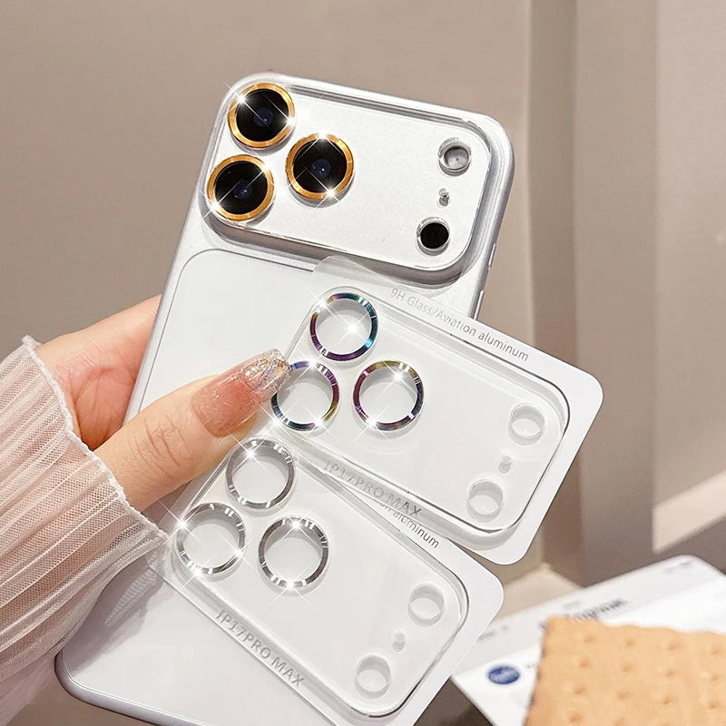 CD-Muster Kameraschutz für iPhone 17 Pro Max 16 Plus 15 14 13 17 Air Vollständiger Glaslinsenschutz Kratzfest Image