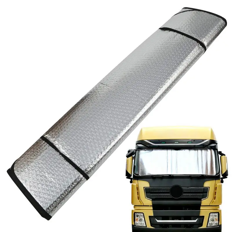 LKW-Windschutzscheiben-Sonnenschutz, Autofenster-Sonnenschutz, UV-beständig, verdickte Sonnenschutzabdeckung, faltbare Windschutzscheiben-Blockabdeckung, 220 cm x 80 cm Image