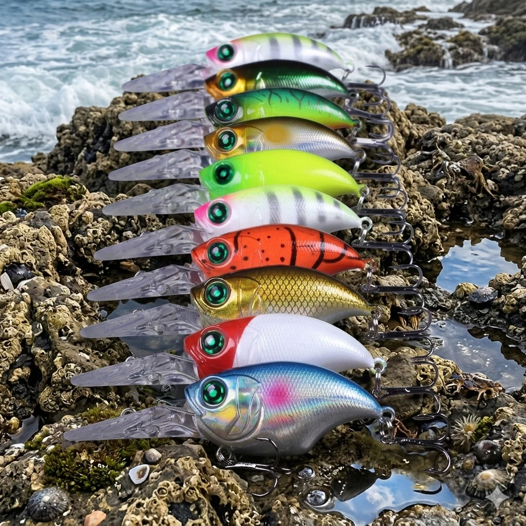 10 Stück Tiefwasser-Crankbait 7,5cm 11g, Flach- bis Tiefwasser-Wobbler 0,5-3m, Langlippen-Hardbait Kunstköder für Barsch, Hecht, Zander Image