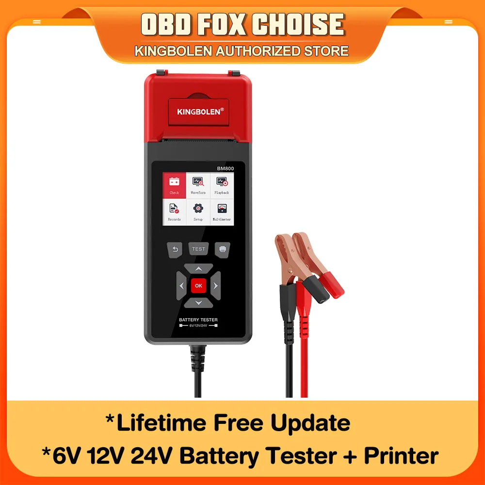 BM800 Autobatterietester mit Drucker 6V 12V 24V Batterieanalysator Anlassenstest & Ladetest & Höchstlasttest PK BT760 Image