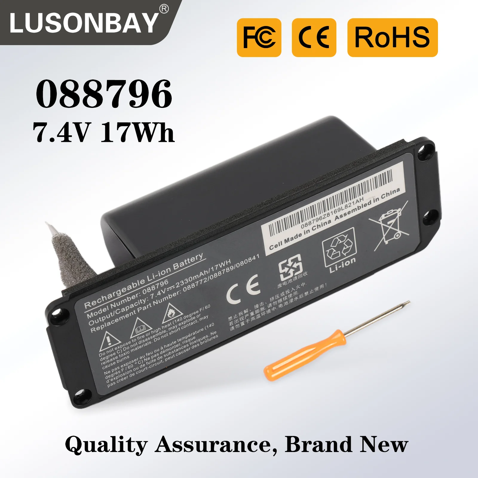 LUSONBAY 088796 088789 088772 080841 Bluetooth-Lautsprecher, kabelloser Lautsprecher, Akku für BOSE Soundlink Mini 2, 7,4 V, 2600 mAh/19,24 Wh Image