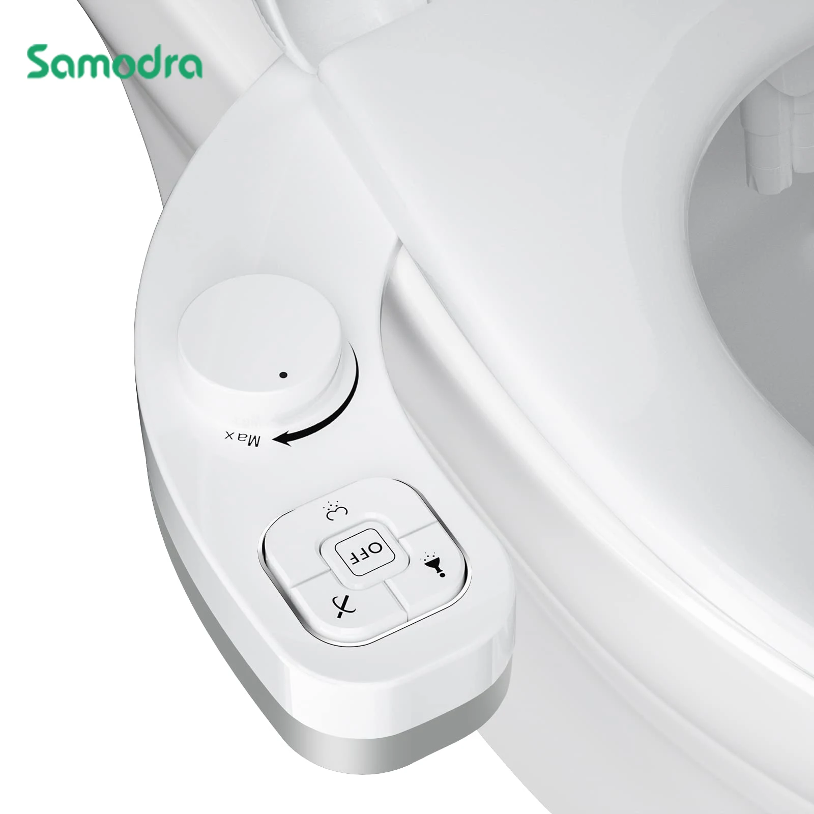 SAMODRA Nicht elektrisches Bidet – selbstreinigende Doppeldüse (vorne und hintere Waschung), Wasser-Bidet-Toilettensitzaufsatz Image