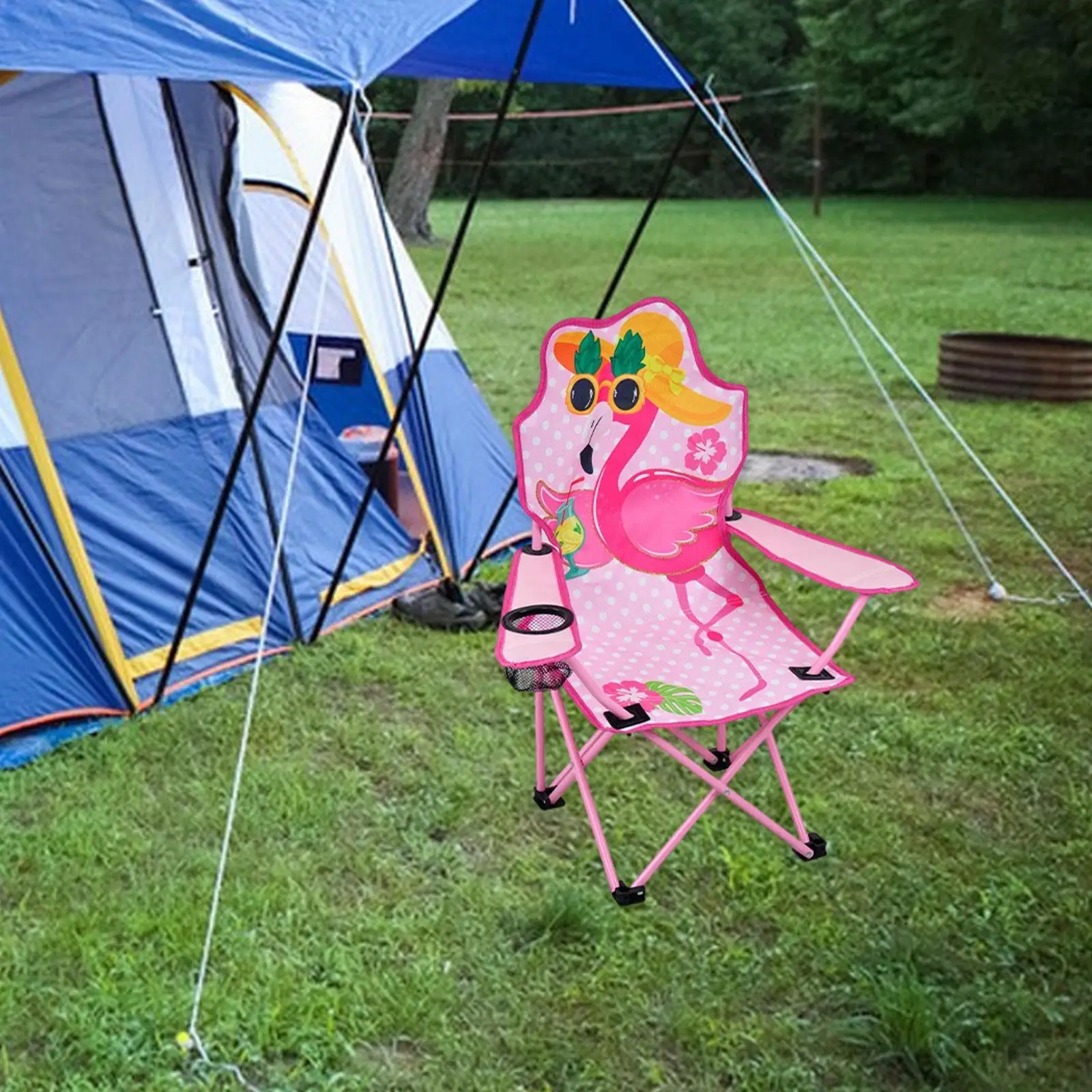 Klappbarer Campingstuhl für Kinder, Robuster Faltbarer Stuhl mit Breiter Basis, Wasserdichter Gartenstuhl für Strand, Sportveranstaltungen, Jungen Image