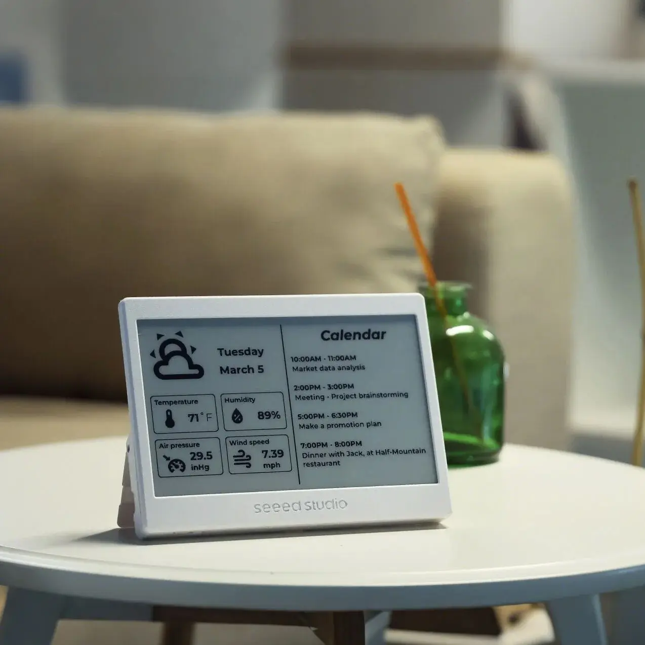 Kompatibles TRMNL XIAO ESP32 C3 7,5-Zoll ePaper-Panel-Display E-Ink-Bildschirm Smart Home Unterstützung für Home Assistant Arduino 2000mAh Akku Image