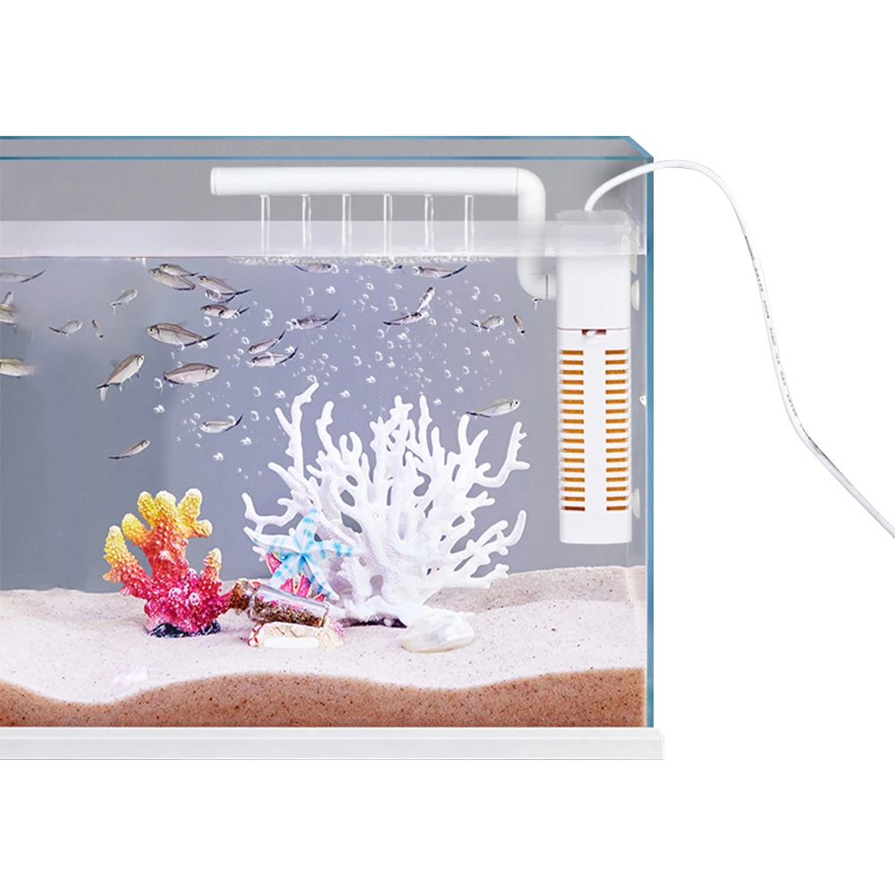 3-in-1 Aquariumfilter Wasserdicht mit Eingebauter Zirkulationspumpe, Brunnenfilter für Aquarium, Teich und Fischbecken Image