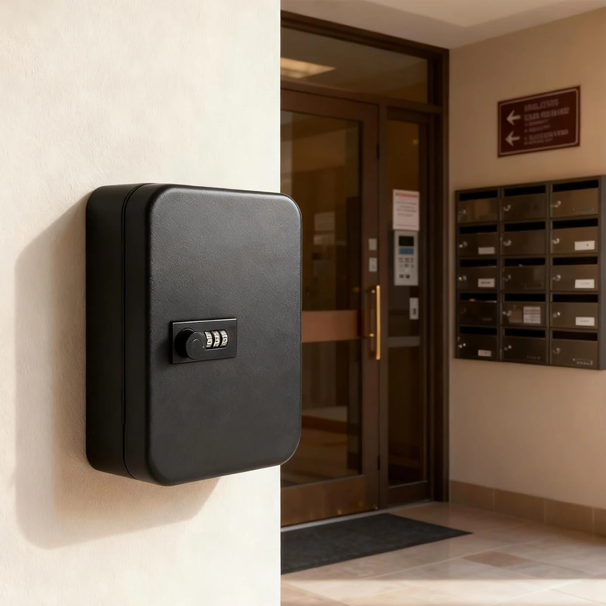 Kombinationsschlüsselschrank, 20 Schlüsselhaken, Schlüsselkasten zur Wandmontage, mit Schlüssel-/Codeschloss, Schlüssel-Organizer, Schlüsselschrank, Sicherheitsschloss-Box Image