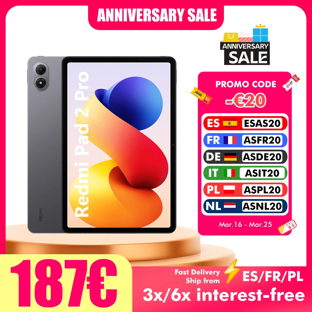 Xiaomi Redmi Pad 2 Pro WIFI 6 GB/128 GB 8 GB/256 GB 12,2 Zoll 2,5 K Display 12000 mAh Akku Image