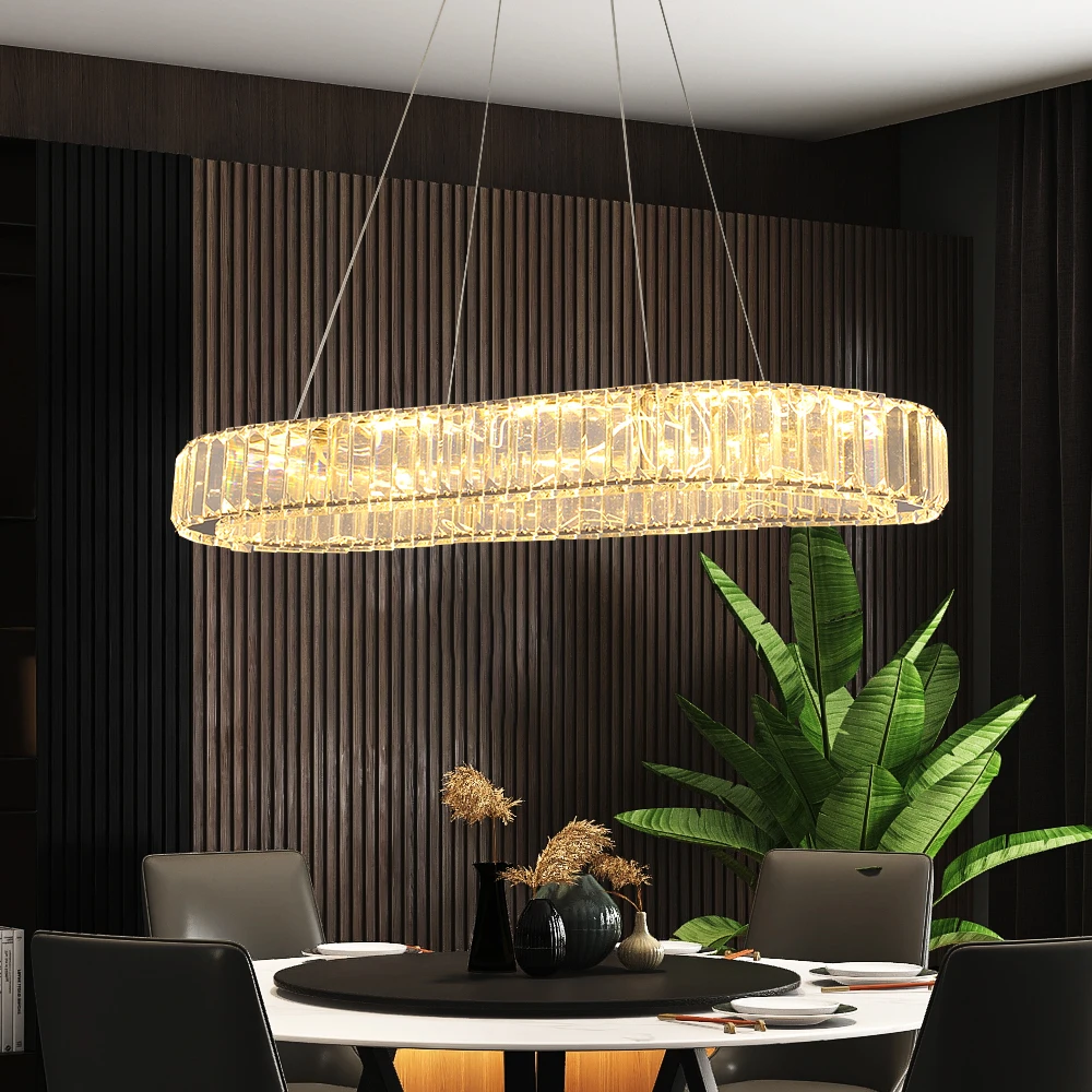 VETRULUS Moderne Luxus Kristall Oval Design Led Kronleuchter Decke Lampe Nordic Anhänger Hängen Leuchte Wohnzimmer Schlafzimmer Hotel