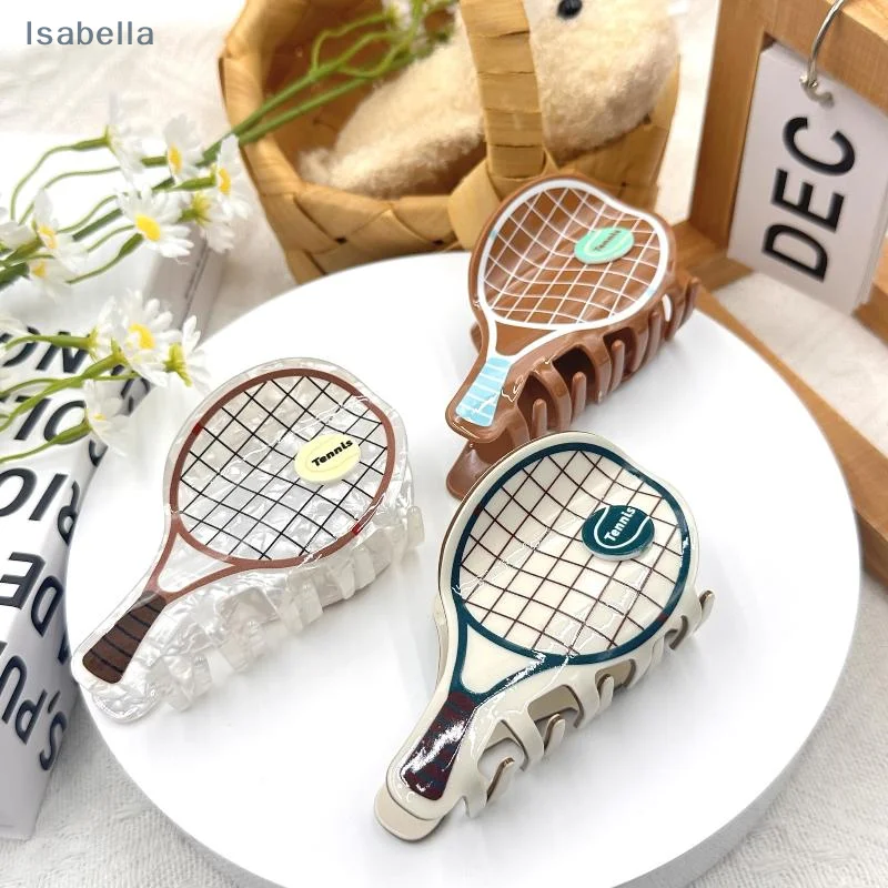    Haarnadel im Tennisschläger-Design, dicke Haarspange, Haifisch-Clip für Damen Image