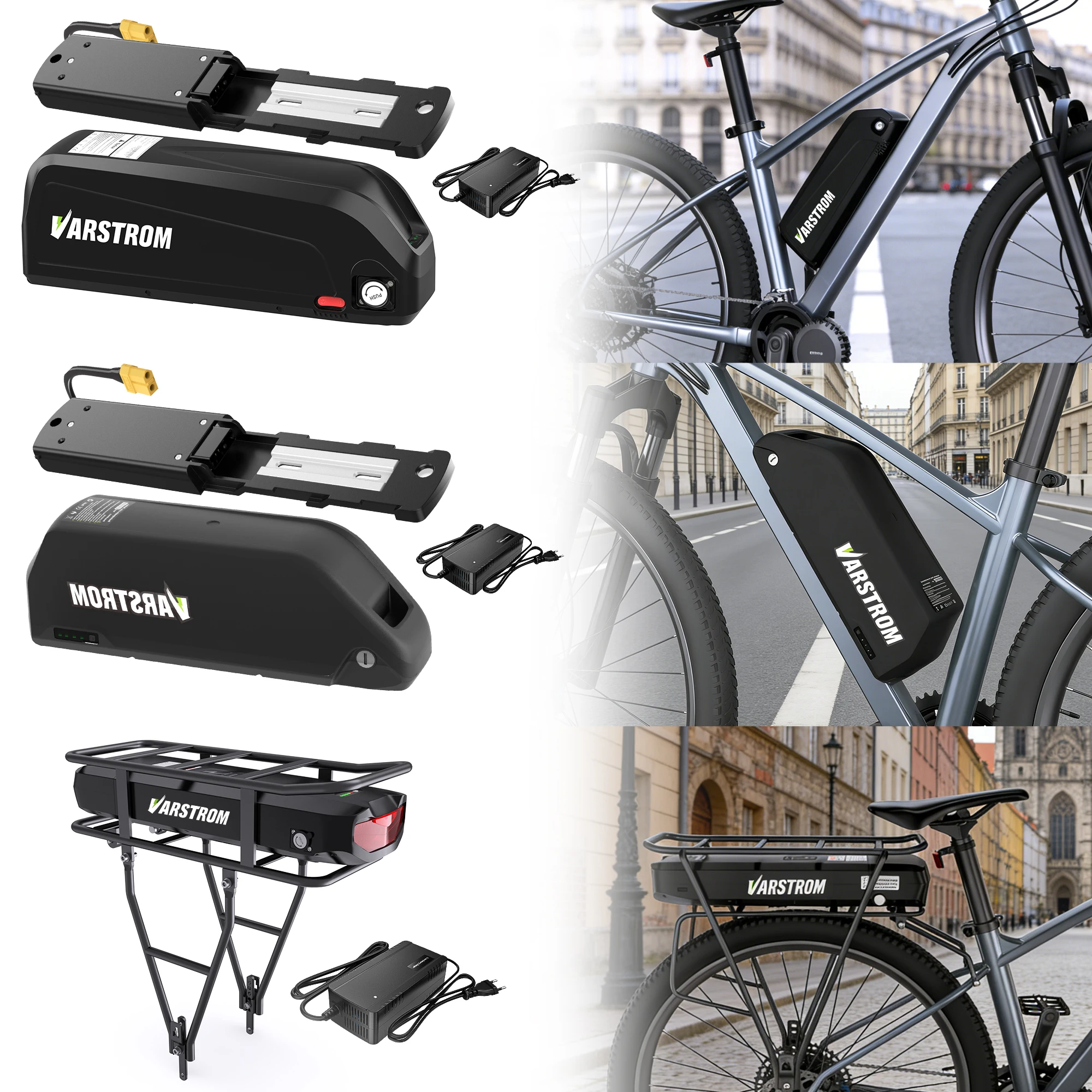 Varstrom 48V 20AH 52V 36V 30AH Ebike Batterie Hailong Max 40A 50A BMS 500W 750W 1500W Elektroroller 21700 Lithiumzelle Image