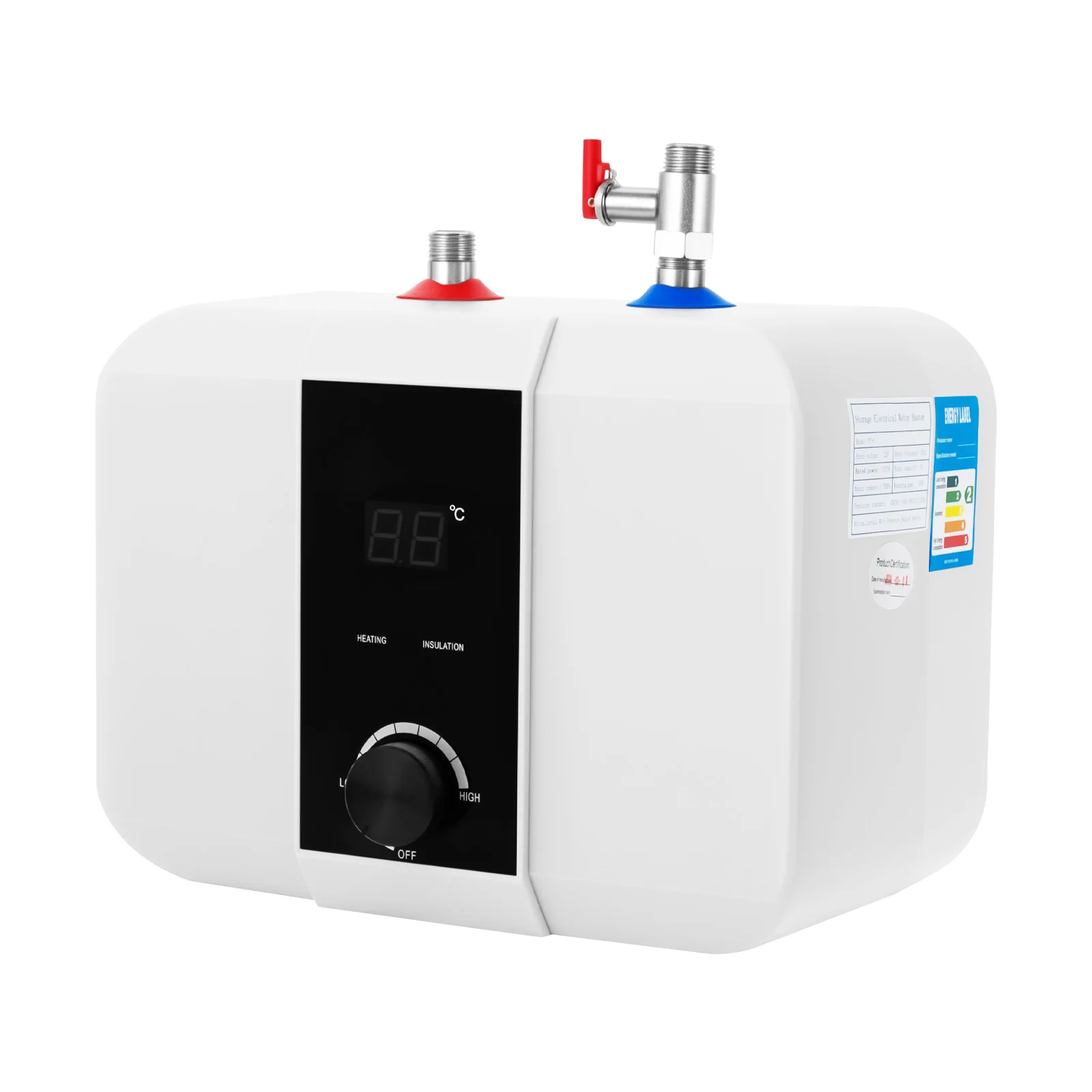 1500W Mini-Durchlauferhitzer, 6L Elektrischer Warmwasserbereiter mit LED-Anzeige & Temperaturregelung für Küche unter der Spüle Image