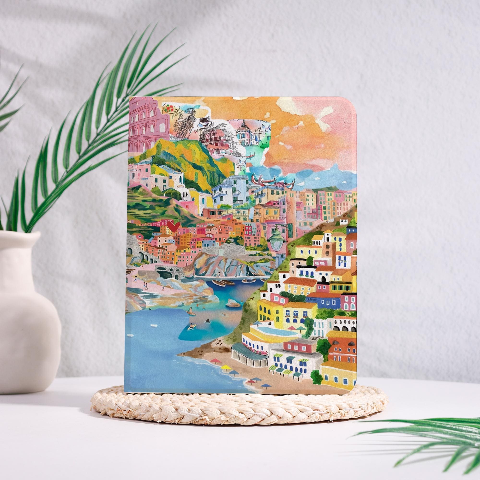 Custodia per iPad con slot per matita, vernice colorata per iPad Air7 A16 2025, Pro2024/2022, custodia per iPad 10/9/8/7, custodia per iPad Mini 6/7,