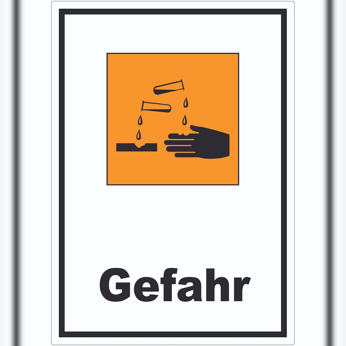 HB-Druck Aufkleber Gefahrensymbol ätzend Gefahr A1 (594x841mm) Image