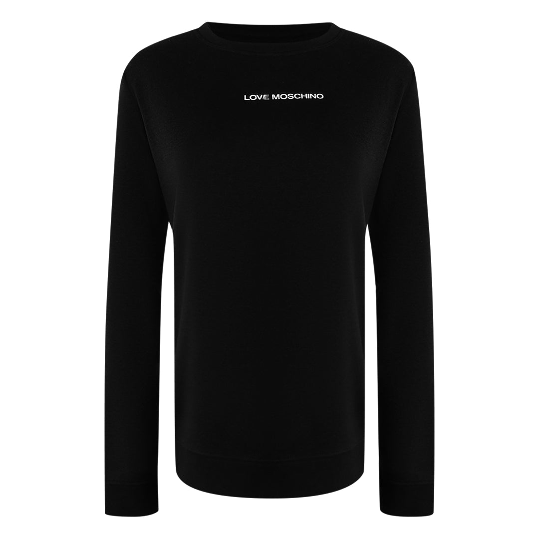 Love Moschino Sweatshirt Mit Kleinem Logo, Schwarz