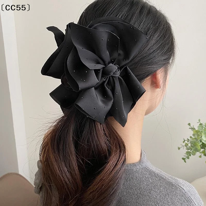 Schwarze große Haarspange mit Schleife für Damen und Mädchen, elegantes, temperamentvolles Haar-Accessoire, Haarklammer für Pferdeschwanz, modisches Haar-Accessoire, Geschenk〔CC55〕