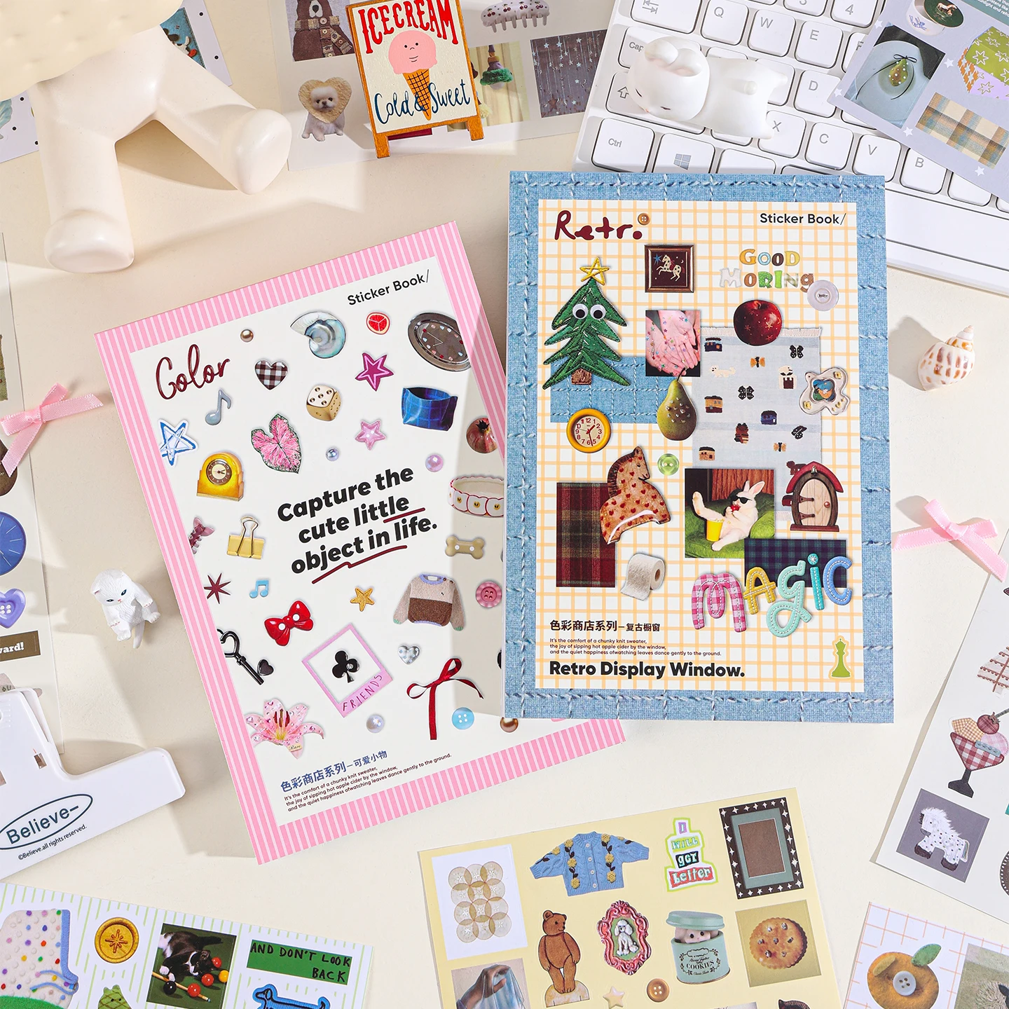 50 Blatt Niedliche Cartoon-PET-Aufkleber-Bücher für Handgemachtes Scrapbooking Japanische Schreibwaren Dekorative Tagebuch-Zubehör Image