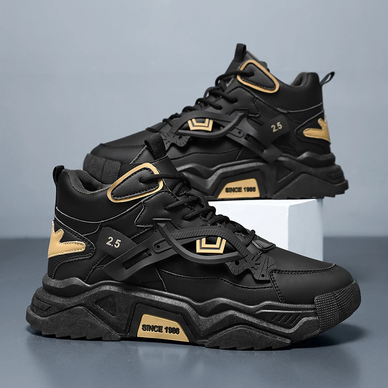 Herrenschuhe, Sport- und Freizeitschuhe, chinesische Herrenschuhe, modische Schuhe mit dicken Sohlen, schwarze Schuhe, weiße Schuhe