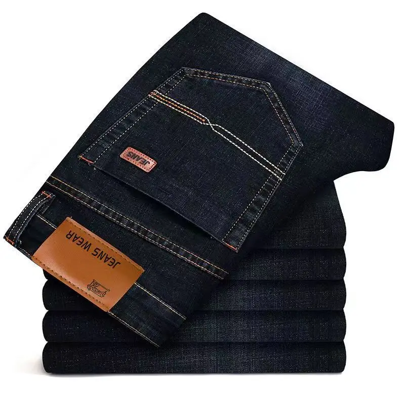 Herren-Jeanshose, Business-Jeans für Herren, gerade Herrenjeans, blaue schwarze Jeans für Herren, große Jeans für Herren