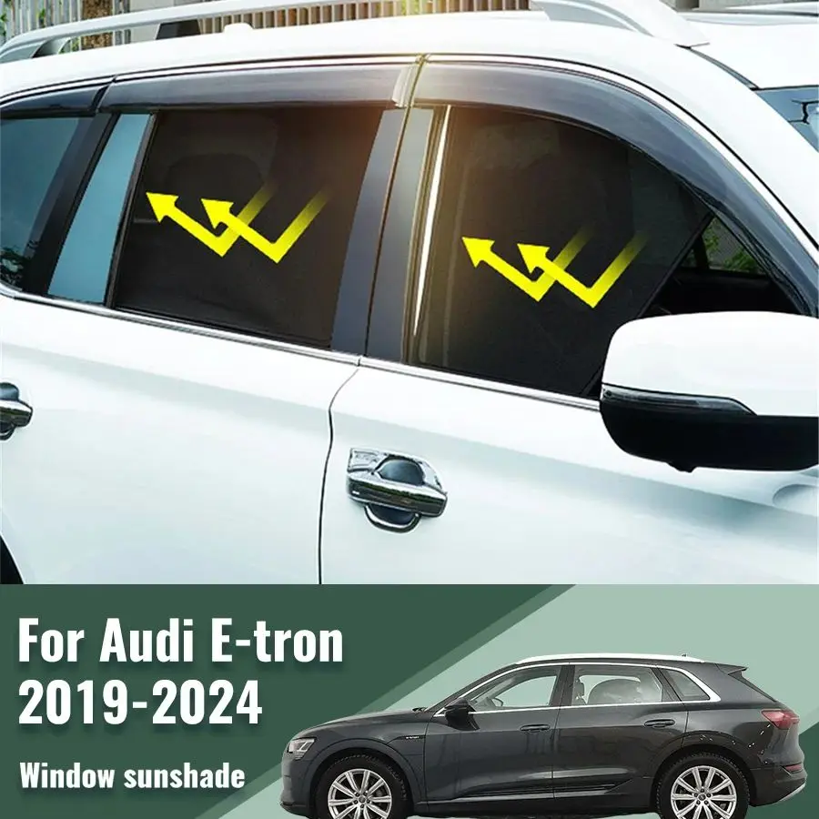 Für Audi E-tron Etron 55 quattro GE 2019-2024 Auto Sonnenschutz Schild Frontscheibe Vorhang Hinten Seite Baby fenster Sonnenschutz Visier Image