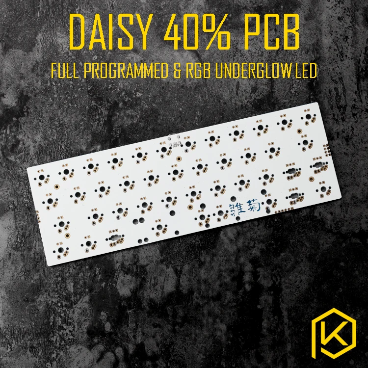 Daisy 40% Custom Mechanische Tastatur Kit Unterstützt TKG-TOOLS Underglow RGB led PCB 40% programmiert mx alps matias doppel spacebar Image