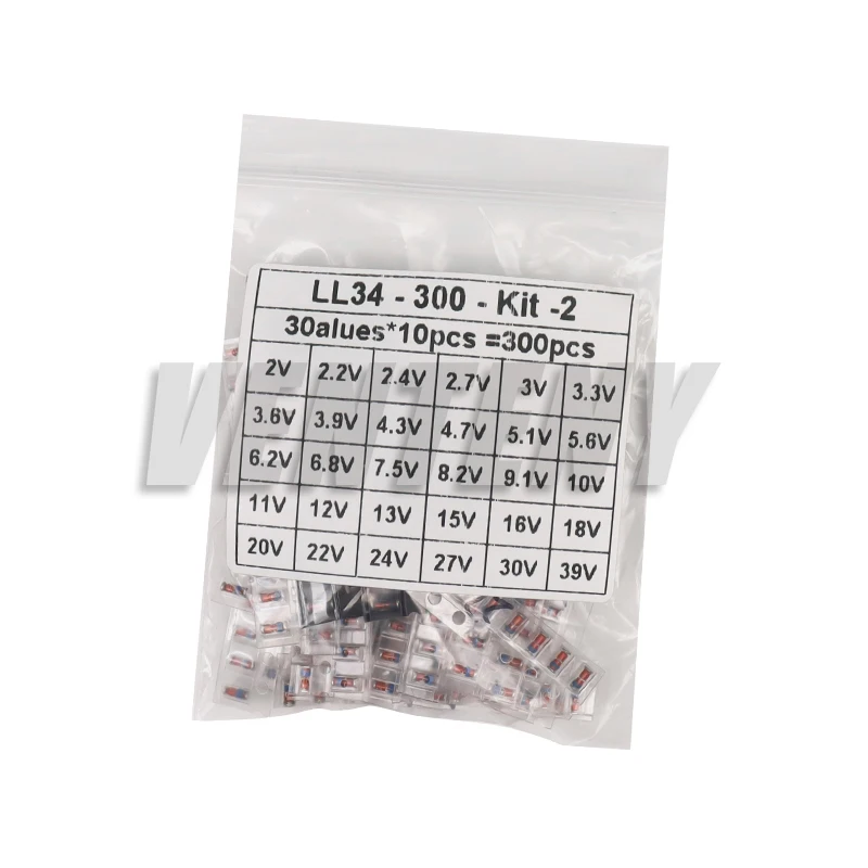 300 Stück SMD LL34 Zener-Dioden-Set 0,5W 1/2W 2V-39V 3Va-24V SMD-Dioden-Kit 1N4148 Image