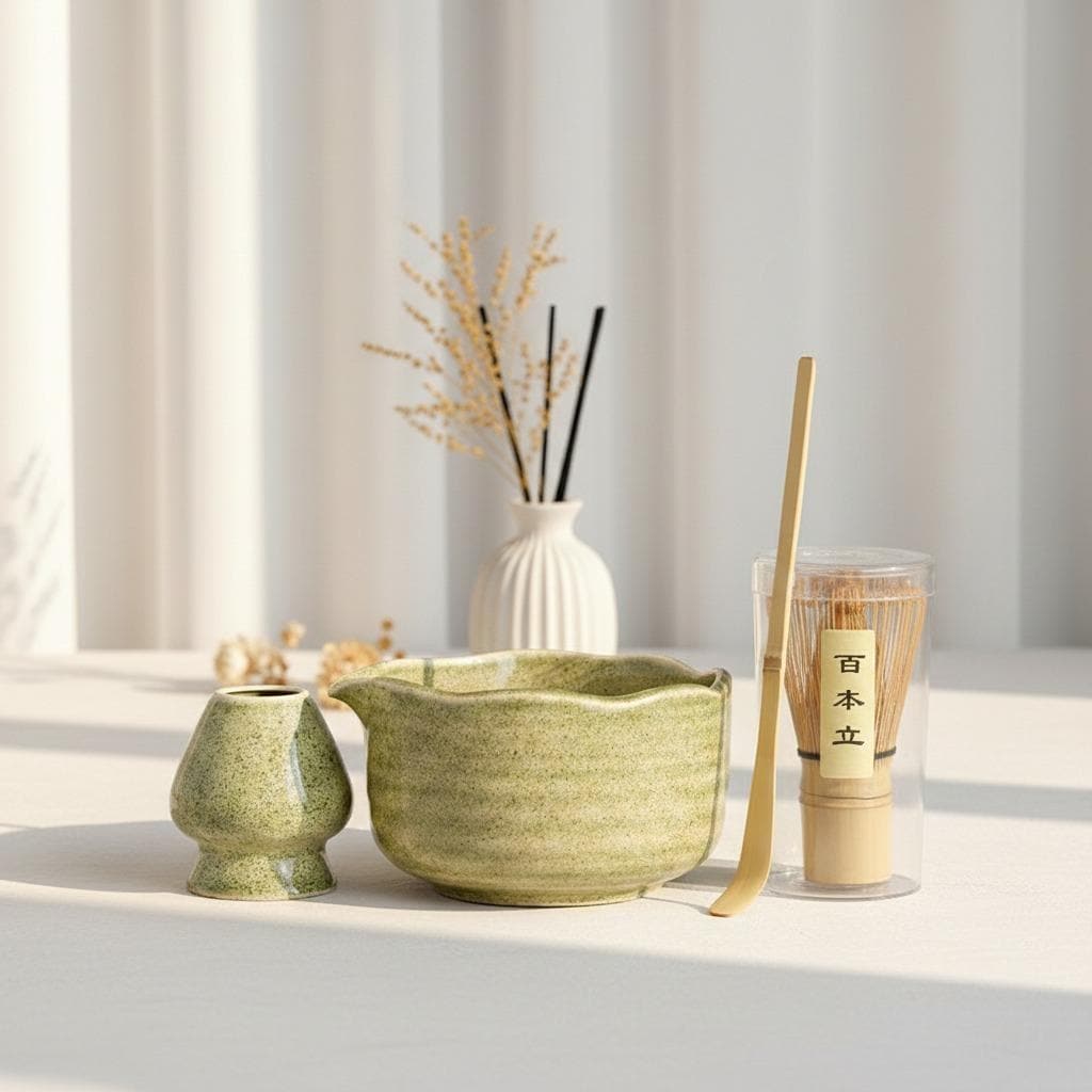 Set da tè Matcha in ceramica fatto a mano, set per la cerimonia del tè, set da tè Matcha in ceramica fatto a mano, Chawan in ceramica, set da tè Match
